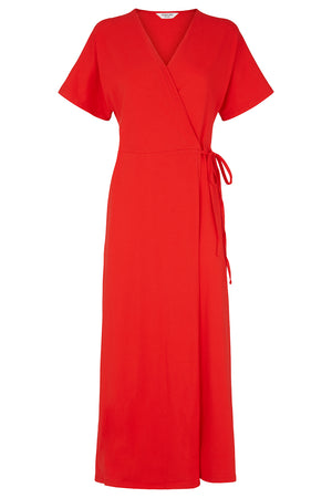 Leora Wrap Dress in Red