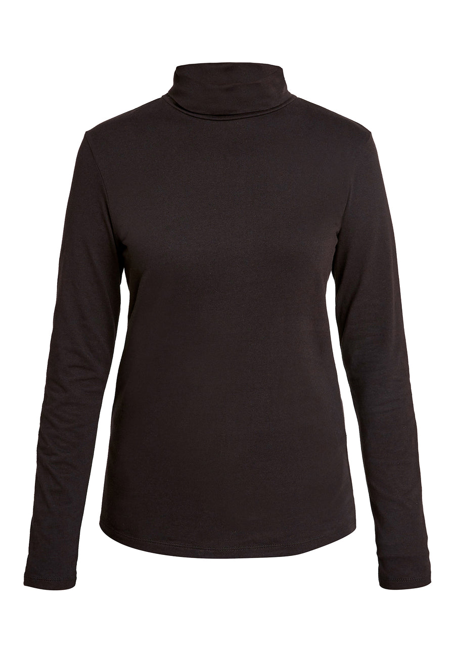 Laila Roll Neck Top in Black, S