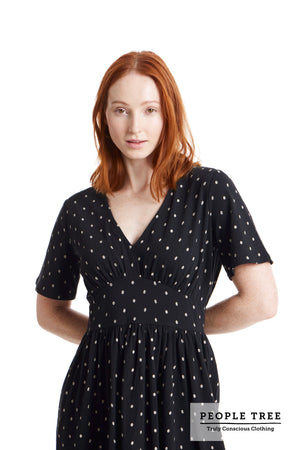 Karine Leaf Print Dress, S