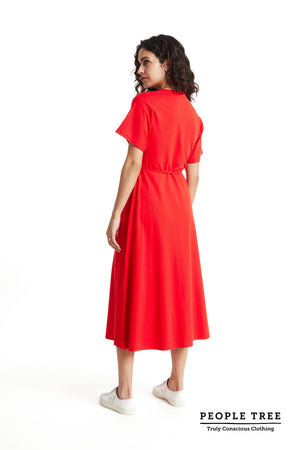 Leora Wrap Dress in Red