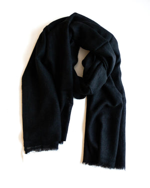 Woven Wool  Scarf - Black or White