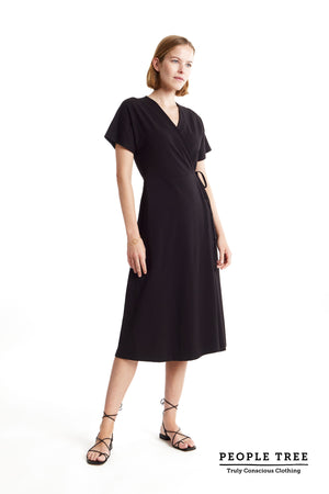 Leora Wrap Dress in Black