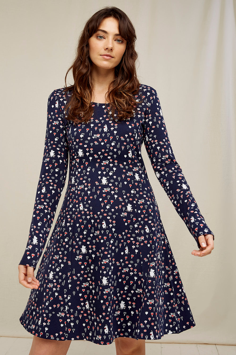 moomin dress ladies Moomin Hely Dress Spring Chestnut Grey