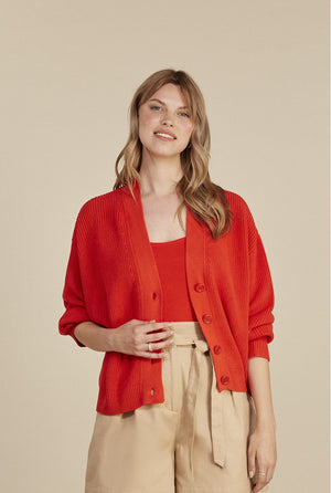 Jasmine Cardigan In Red L, XL