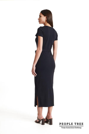 Corrie Rib Dress in Black XS-M