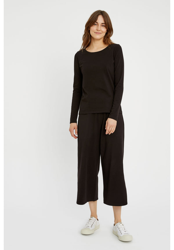 Fallon Long Sleeve Top, XS in Black