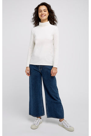 Laila Roll Neck Top in White XS, L