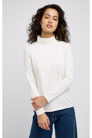 Laila Roll Neck Top in White