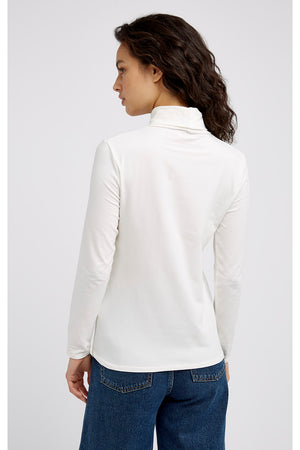 Laila Roll Neck Top in White XS, L