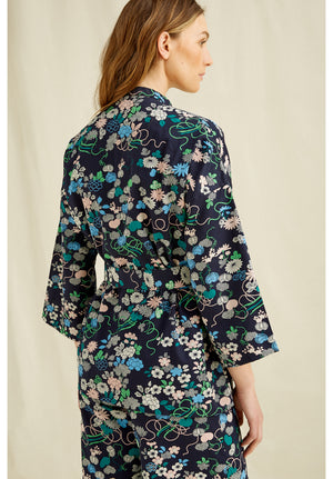Floral Print Shirt Jacket, M