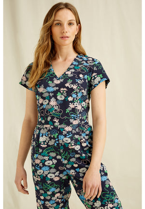 Floral Print Jumpsuit, M/L