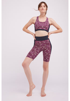 Yoga Abstract Cropped Leggings In Purple S, M