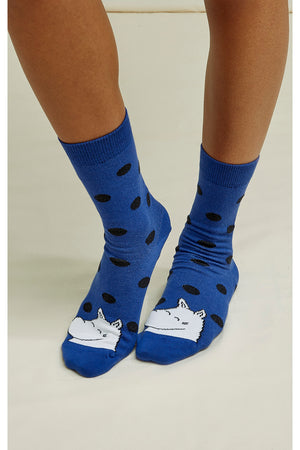 Moomin Socks in blue and dots 35-38