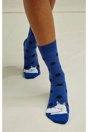 Moomin Socks in blue and dots 35-38