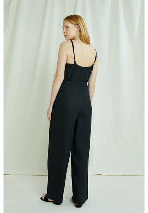 Clara Linen Jumpsuit, XS-M balck