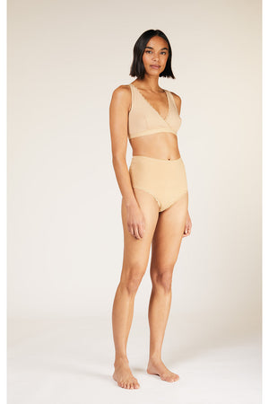 High Waist Briefs / Beige M-XL