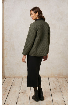 Hollie Quilted Jacket in Khaki M-XL