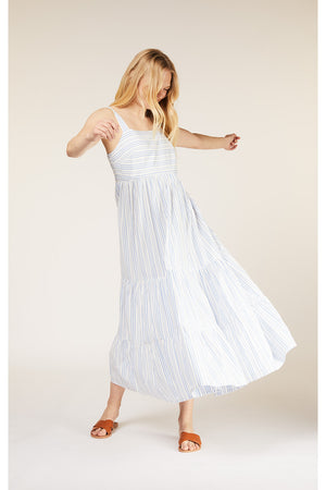 Lea Striped Dress, M in Blue