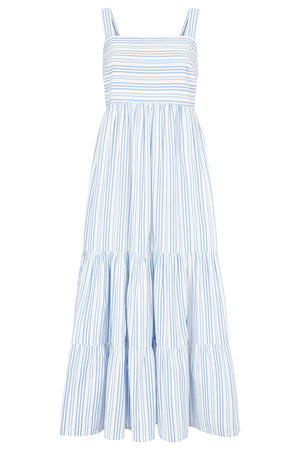 Lea Striped Dress, M in Blue