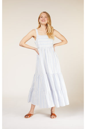 Lea Striped Dress, M in Blue