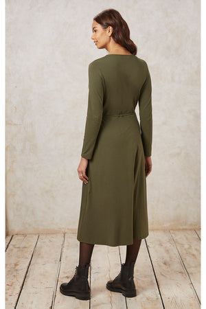 Mathilde Wrap Dress in Khaki