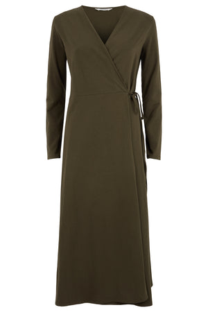 Mathilde Wrap Dress in Khaki