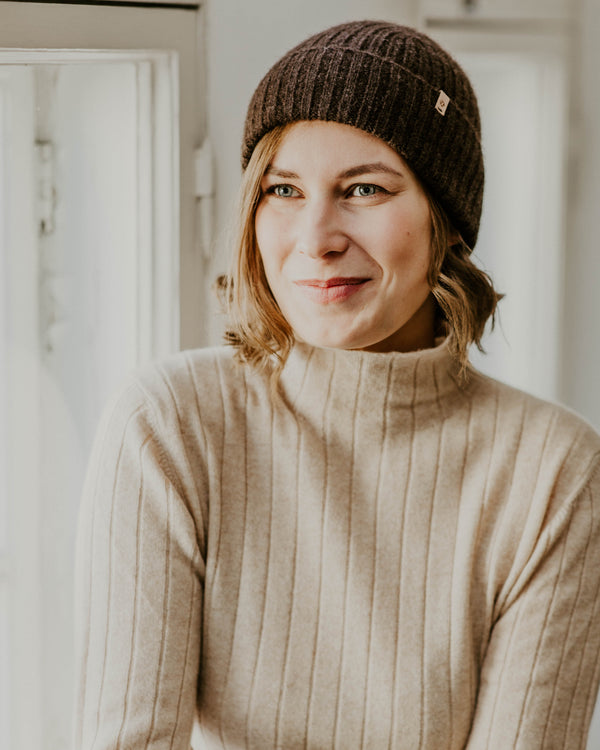 Yak Fitted Rib Hat - Dark Brown